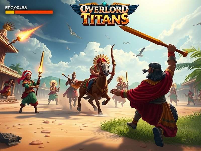 Overlord Titans gameplay screenshot showing epic battle scene